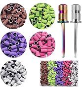 300Pcs Nail Sanding Bands, 80#120#150#180#240 Grit Sanding Bands for Nail, Professional Nail Dril...
