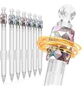 JIMMIDDA 8 Pcs Gel Pens - 0.7mm Fidget Rotating Black Ink Fine Point Smooth Writing - Soft Grip Q...