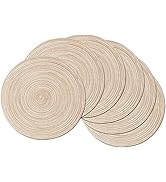 SHACOS Round Braided Placemats Set of 6 Washable Round Placemats for Kitchen Dining Table 15 inch...