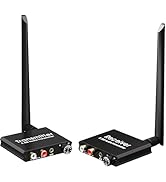 YEUGICEO 5.8GHz Wireless RCA Audio Transmitter Receiver for TV Pojector,164Ft,9ms Latency, Volume...
