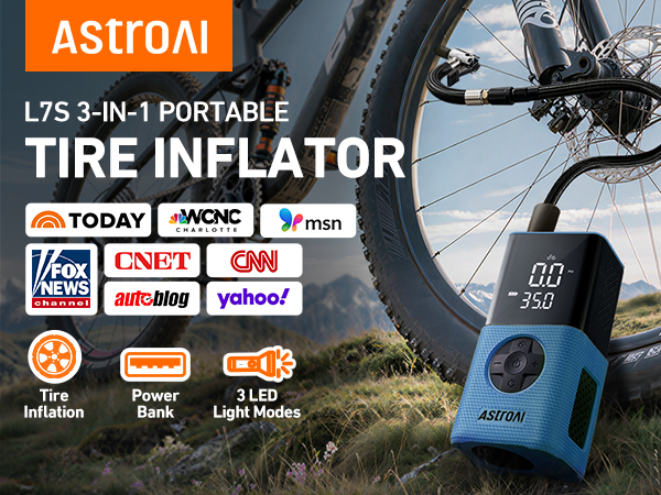 Bike Pump tire inflator portable air compressor e bike accessories