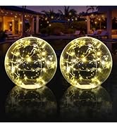 Askyli Floating Pool Lights, Warm White LED Solar Pool Lights That Float, IP68 Waterproof Light u...