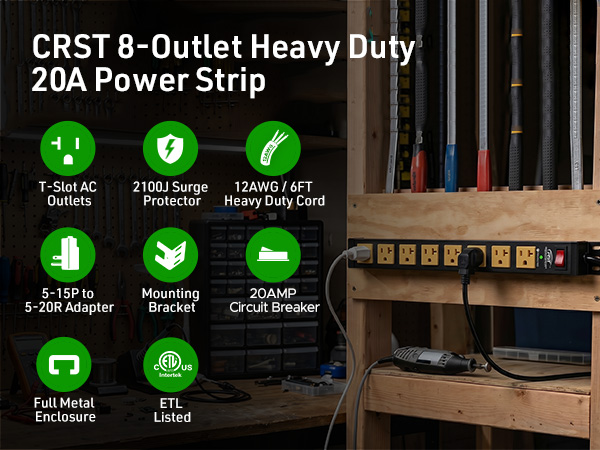 CRST 20A metal power strip