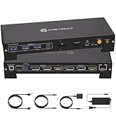 KVM Switch 3 Monitors 2 Computers 4K@120Hz Displayport and 4K@60Hz HDMI USB C KVM Switch Docking ...