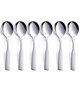 FULLYWARE Stainless Steel 6.1' Heavy Duty Round Spoons, Dinner & Table Spoon Set, 6-Piece