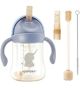 Joypony Sippy Cups for Toddlers 1-3, Spill Proof Weighted Straw Cup with Handle for Baby 6 Months...