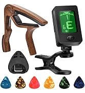 Guitar Capo, Guitar Picks, Guitar Accessories with Guitar Tuner, Capo for Acoustic Guitar, Bass, ...