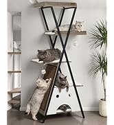 Modern Wood Cat Tree Tower for Indoor Cats Large Adult - 67 Inch Tall Multi-Level Heavy Duty Cat ...