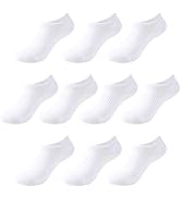 Marchare Girls Crew No Show Socks Boys Black Low Cut Socks Kids Casual Cotton Socks 10 Pairs