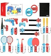 24 in 1 Switch Sports Accessories Bundle with Storage Bag Compatible with Nintendo Switch/OLED Jo...