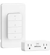 Remote Control Outlet with 2 Independent Control Sockets, WILAWELS Wireless Light Switch, Expanda...