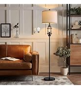 G-SAFAVA 62.5" Floor Lamp for Living Room Industrial Black Standing Tall Lamps for Bedroom Mid Ce...