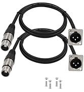 Jozzai D Type XLR Cable 3.3FT, 2 Pack, Pass Through Connector, D XLR Male to Female for Premium S...