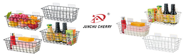 Hanging Kitchen Wire Storage Traceless Stick Basket on Cabinet Door Wall Organizer no Drilling