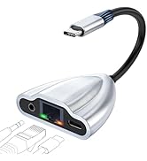 CIXUN USB C Hub Multiport Adapter, 4 in 1 USB C Spliter to 3.5mm Audio, 1Gbps RJ45 Ethernet and T...