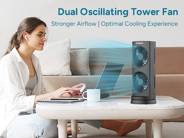 Dual Oscillating Tower Fan