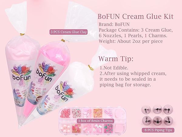 BoFUN Decoden Cream Glue Clay Set