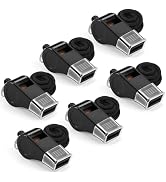 SPORTIC Whistle,3 Pack Durable Plastic Whistles with Lanyards – Loud Crisp Sound for Coaches, Ref...
