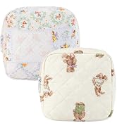 Lestp 2Pcs Small Makeup Pouch Period Bag Mini Quilted Makeup Bag for Women Teens Cute Sanitary Na...