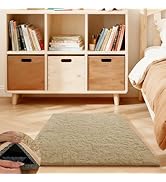 Ehayx Light Tan Rugs for Bedroom, 3x5 Soft Fluffy Small Area Rug for Living Room, Shag Bedside Ca...