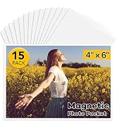 YixangDD 15 Pcs Magnetic picture frames for refrigerator 4x6Inch-Magnetic photo frames,White