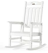 SUUNYN Outdoor Rocking Chair, High Back Porch Rocker Chair, All Weather Resistant HDPE Oversized ...