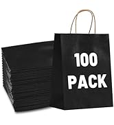 Gift Bags 8.25"x5.9 "x3.15" 100Pcs Paper Bags with Handles,kraft paper Bags for Small Business Ch...
