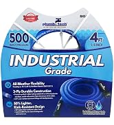 PlumbTech BHS4 Industrial-Grade Dual-Purpose BPA-Free Drinking Water-Safe Synthetic Rubber Hose, ...