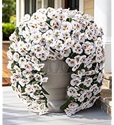 HyeFlora Artificial Flowers for Outdoors, 2pcs Faux Silk Pansies Flowers UV Resistant Fake Hangin...