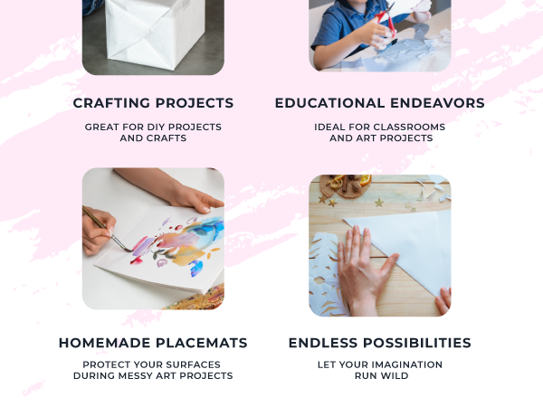 White Kraft Arts and Crafts Paper Roll