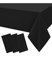 Smiry Disposable Table Cloth 3 Pack, 54 x 108 Inch Waterproof Plastic Tablecloth, Decorative Rect...
