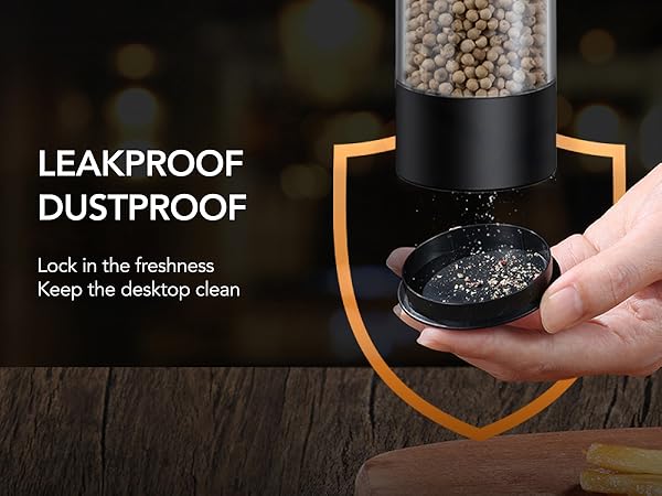 FORLIM grinder dust cover catches spice residue to help keep the countertop clean