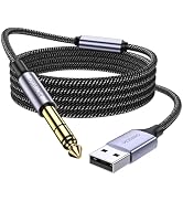 MOSWAG USB to 6.35 Audio Cable, USB to 4/1 Guitar Cable with Recording Professional Musical Instr...