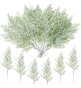 40 Pcs Christmas Snowy Artificial Pine Needles Branches 13.5 Inch Snow Frosted Pine Picks Twigs C...