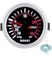 Turbo Boost Gauge, Qiilu Turbo Boost Gauge Kit 2in 12V -30-30PSI Pointer Auto Car Turbo Pressure ...
