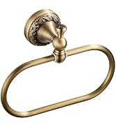 Celbon Antique Brass Towel Ring 21cm / 8.26'' Wall Mounted Oval Type Towel Ring Hanger for Towel ...