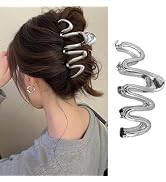 1 Pack Metal Sliver Hair Claw Clips Irregular Waves Design Hair Clips Fashion Hair Accessories St...