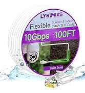 Cat6a Slim Ethernet Patch Cable 100ft Outdoor & Indoor, Flexible 10G Cat6 Internet Network Cable ...