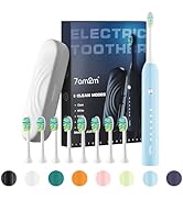 7AM2M Sonic Electric Toothbrush for Adults and Kids, with 8 Brush Heads and Travel Case,5 Modes w...