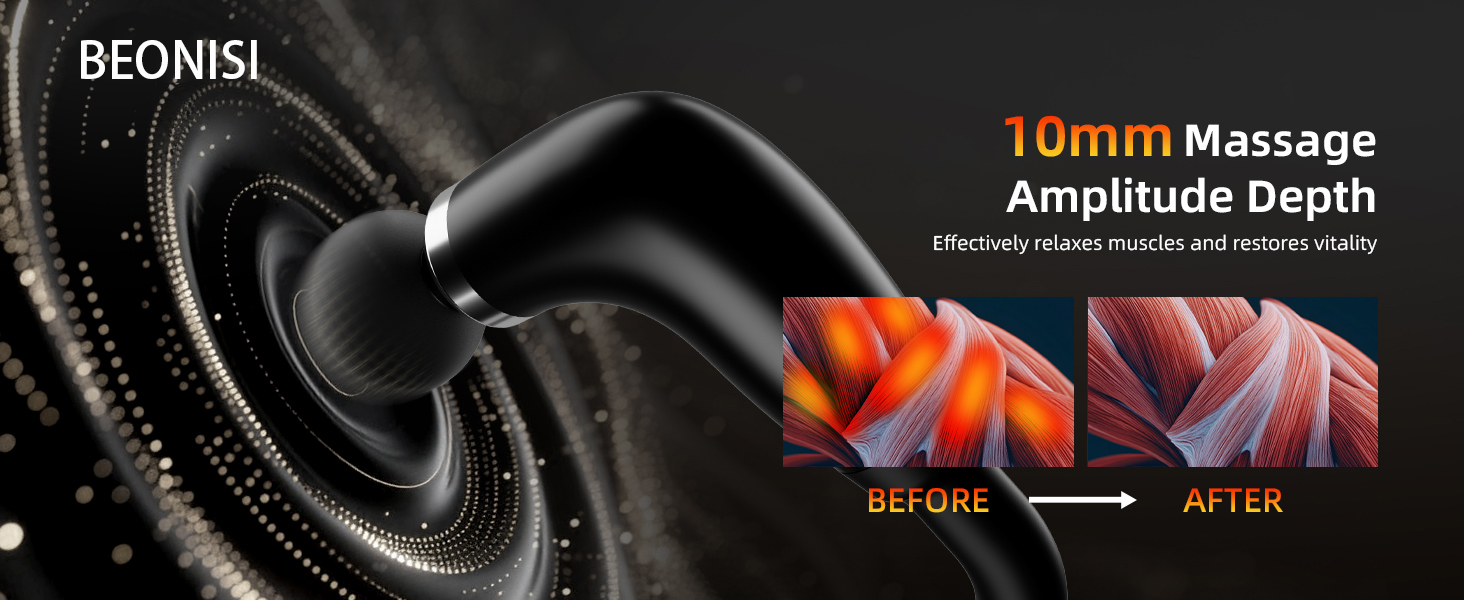 10mm MassageAmplitude DepthEffectively relaxes muscles and restores vitality