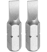 HARFINGTON 2pcs Flat Head Screwdriver Bit 1/4" Hex Shank SL5 Magnetic Head 1" Length S2 Steel Slo...