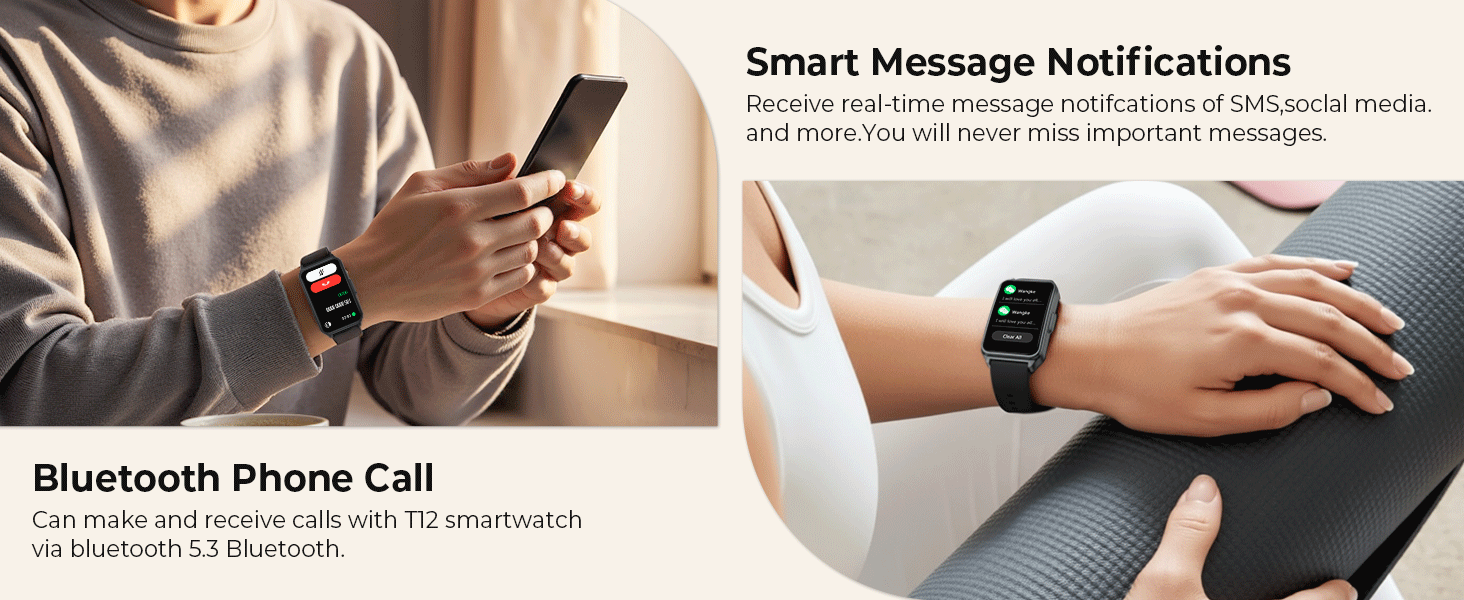 This smart band is seamlessly compatible with iOS and Android smartphones