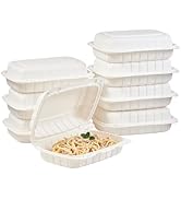 Jaluxing 9X6 Plastic Clamshell Food To Go Box Containers Carryout For Sandw...