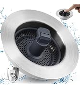 Hygie Rinse Kitchen Sink Drain Strainer 3-in-1 Sink Stopper 304 Stainless Steel Pop Up Sink Strai...