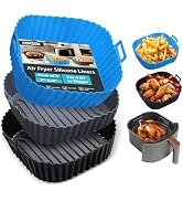 Komzon Silicone Air Fryer Liners Reusable 3 PCS, Airfryer Liners, Silicone Air Fryer Basket Liner...