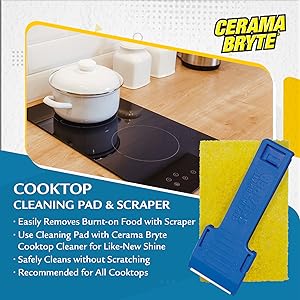 Cooktop Scraper and cleaning pad