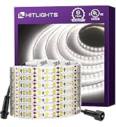 HitLights LED Strip Lights IP67 Waterproof High Density 16.4ft 5000K Cool White LED Tape Light - ...