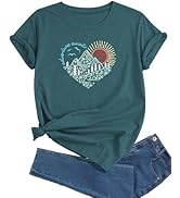 J&DHUASHA Women's T-Shirt Short Sleeve Crewneck Graphic Tees Printed Casual Summer Tops