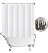 N&Y HOME Fabric Clawfoot Tub Shower Curtain 180 x 70 inches All Wrap Around, 36 Hooks Included, H...