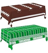 Gatherfun Football Party Disposable Tablecloth Plastic Touchdown Table Cover for Birthday Footbal...
